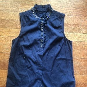 Jcrew sleeveless beaded blouse